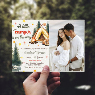 Camping Mountain Rustic Baby Shower Party Photo  Invitation