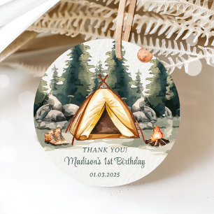 Camping Mountain Rustic Birthday Party Favor Tags