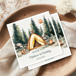 Camping Mountain Rustic Birthday Party Napkins