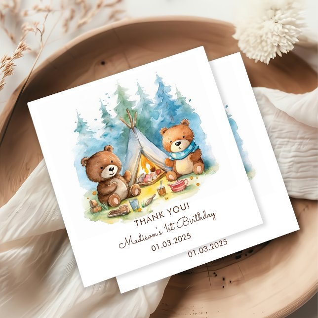 Camping Mountain Rustic Birthday Party  Napkins (Creator Uploaded)
