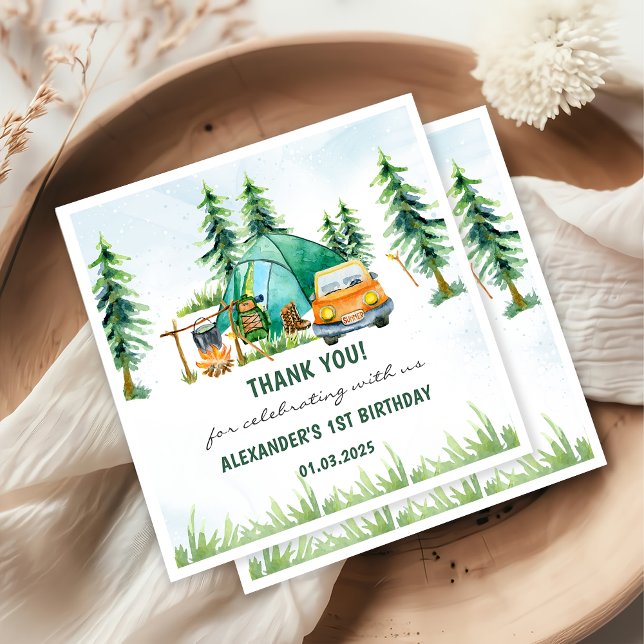 Camping Mountain Rustic Birthday Party  Napkins (Creator Uploaded)