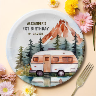Camping Mountain Rustic Birthday Party Paper Plates