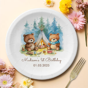 Camping Mountain Rustic Birthday Party Paper Plates