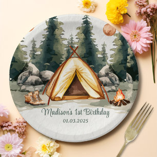 Camping Mountain Rustic Birthday Party Paper Plates