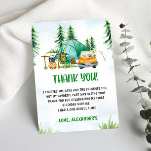 Camping Mountain Rustic Thank You Card 
