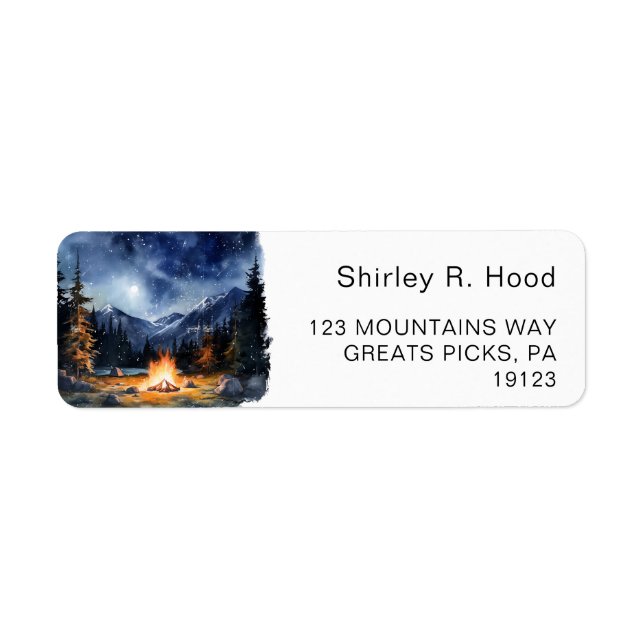Camping Mountains Bachelorette Weekend Return Label (Front)