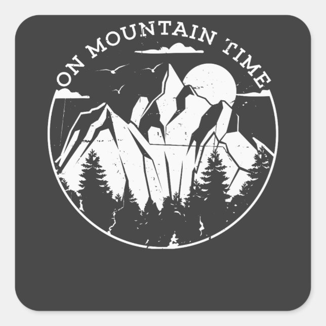 Camping & Mountains Square Sticker (Front)