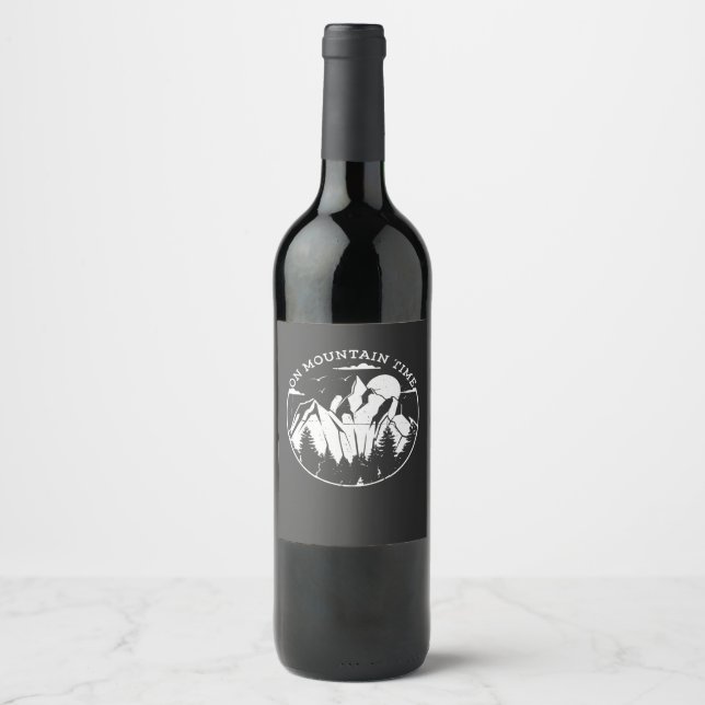 Camping & Mountains Wine Label (Front)