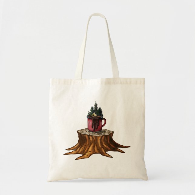 Camping Mug Adventure Tote Bag (Front)
