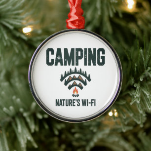 Camping Natures Wifi Metal Ornament