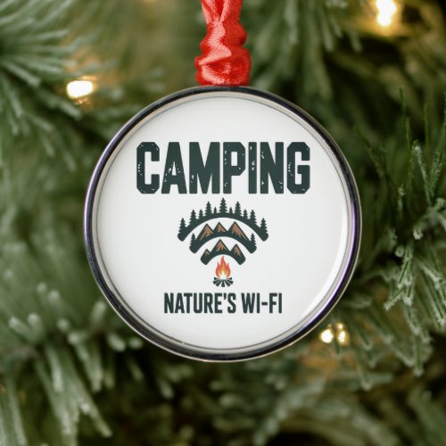 Camping Natures Wifi Metal Ornament