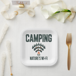 Camping Natures Wifi Paper Plates