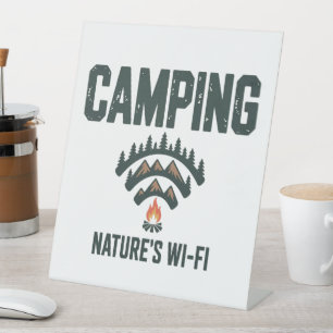 Camping Natures Wifi Pedestal Sign