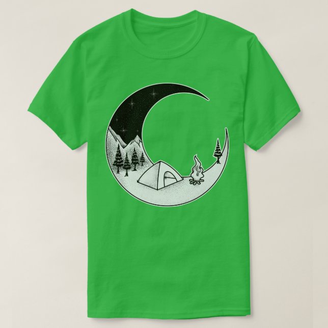 Camping Night Outdoor Nature Starry Sky T-Shirt (Design Front)