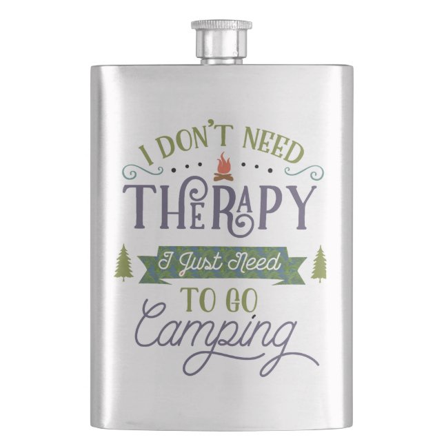 Camping Not Therapy Flask (Front)