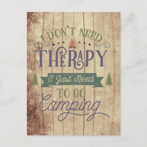 Camping Not Therapy Postcard