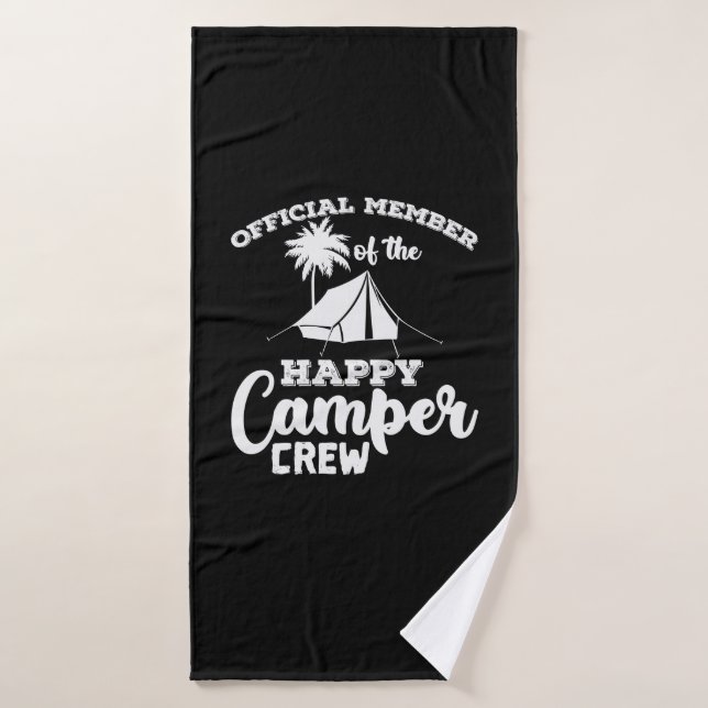 Camping Official Member of Happy Camper Crew Bath Towel (Bath Towel)