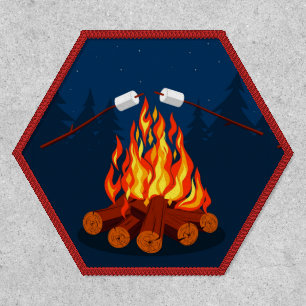Camping Open Campfire Roasting Marshmallows Patch