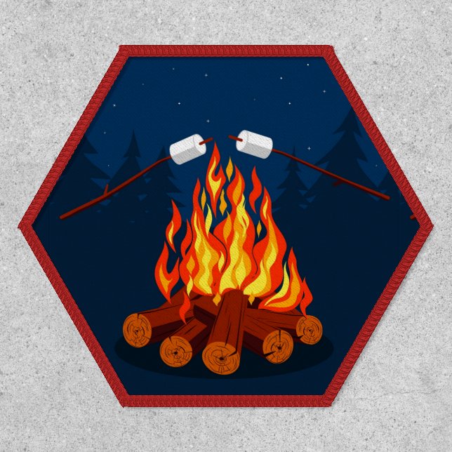 Camping Open Campfire Roasting Marshmallows Patch (Front)