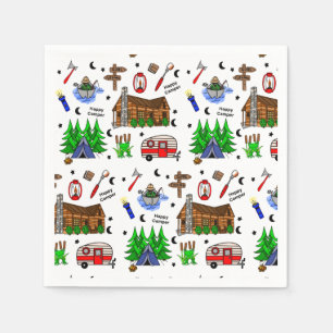 Camping or Midwest Themed  Happy Camper Birthday   Napkins