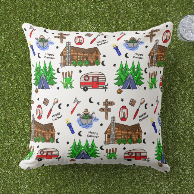 Camping or Midwest Themed Outdoor Pillow (Grass)