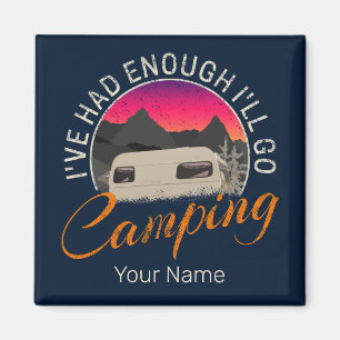 Camping Or Motorhome Vintage Design For Vacation Magnet