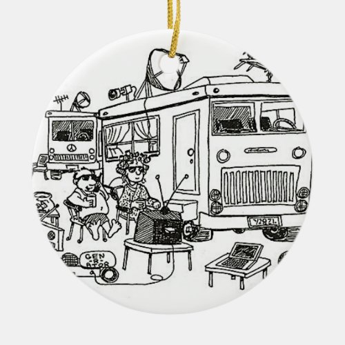 CAMPING OR VACATION FUN CHRISTMAS ORNAMENT