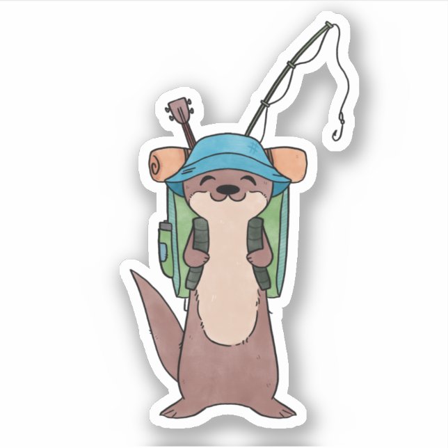 Camping Otter Sticker (Front)