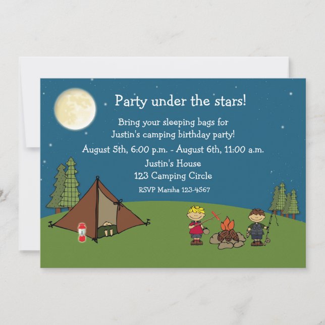Camping Out Party Invitation (Front)