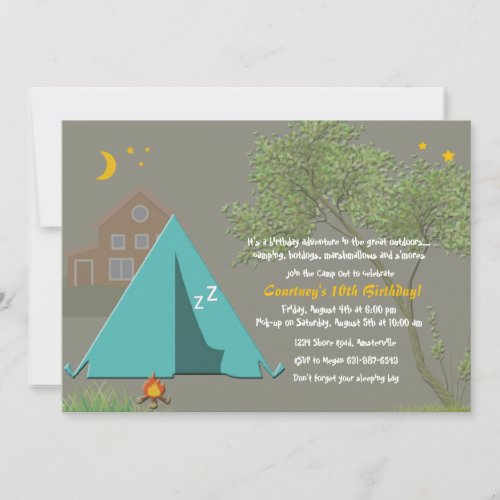 Camping Out Party Invitation