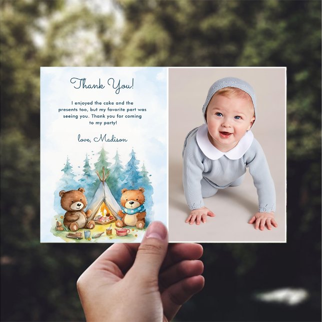 Camping Outdoor Adventure Birthday Thank You Card (Creator Uploaded)