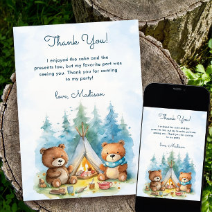 Camping Outdoor Adventure Birthday Thank You Card