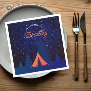 Camping Outdoor Adventure Blue Night Sky Napkins