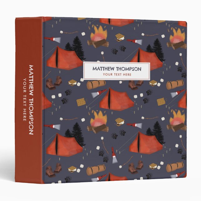 Camping Outdoor Adventure Summer Camp Out Album 3 Ring Binder (Front/Spine)