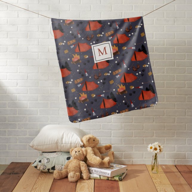 Camping Outdoor Adventure Summer Campfire Baby Blanket (In Situ)