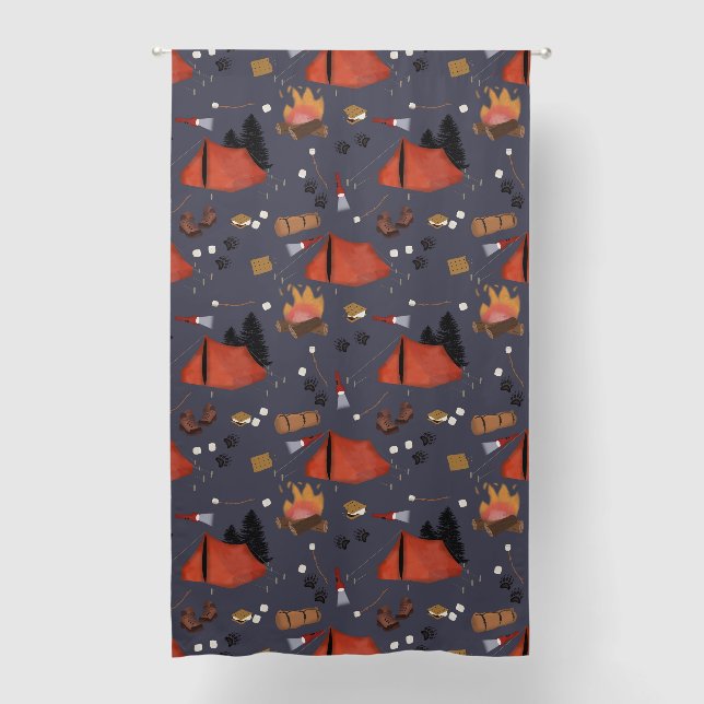 Camping Outdoor Adventure Summer Campfire Blackout Curtains (Front)