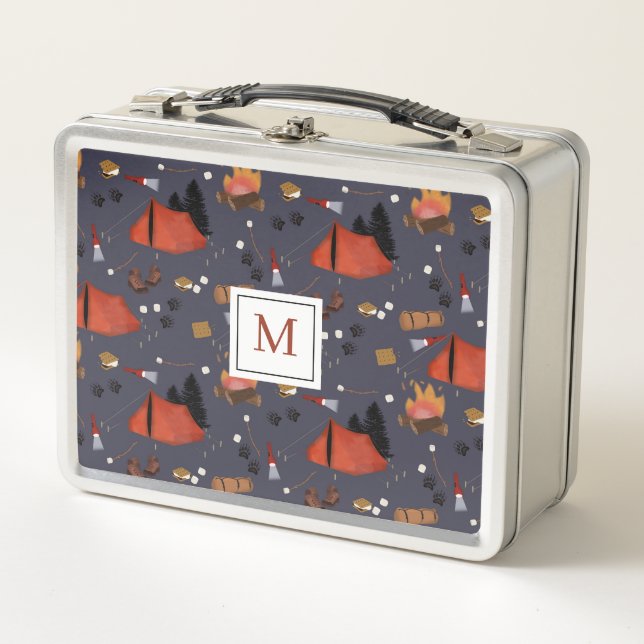 Camping Outdoor Adventure Summer Campfire Kids Metal Lunch Box (Front)