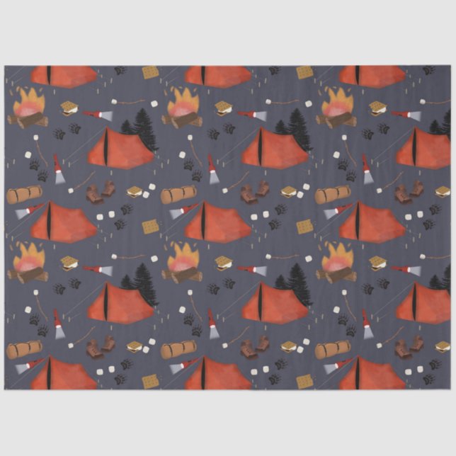 Camping Outdoor Adventure Summer Campfire Tissue Paper (Front)