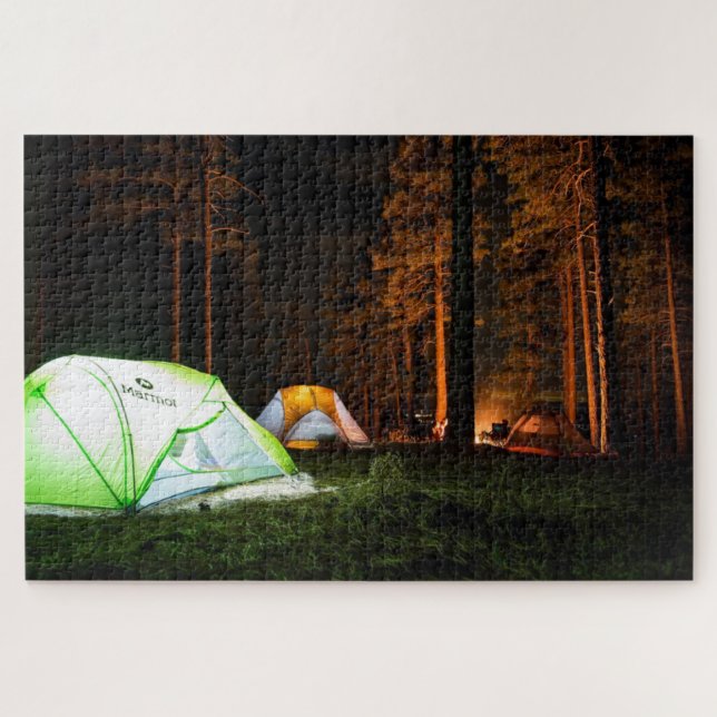 Camping Outdoor Nature Adventure Tent Woods Forest Jigsaw Puzzle (Horizontal)