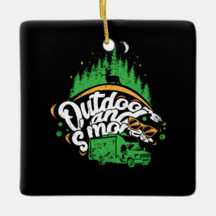 Camping - Outdoors And Smores Ceramic Ornament