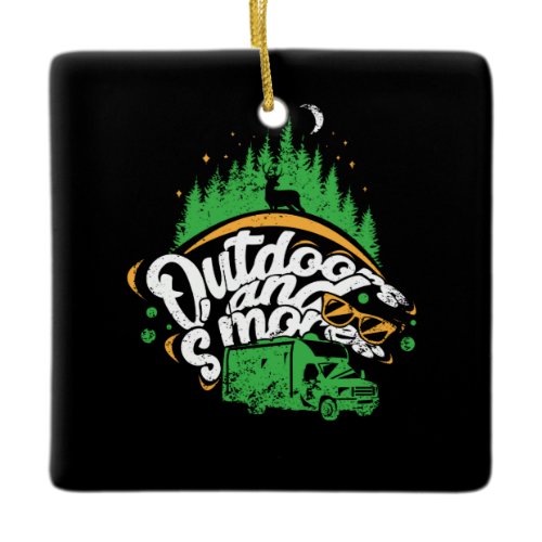 Camping - Outdoors And Smores Ceramic Ornament