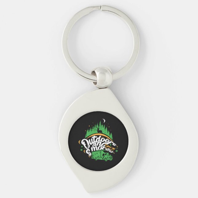 Camping - Outdoors And Smores Keychain (Front)