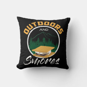 Camping - Outdoors And Smores Throw Pillow