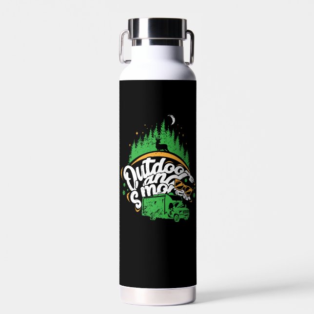 Camping - Outdoors And Smores Water Bottle (Front)