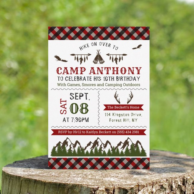 Camping Outdoors Birthday Party Invitations (Creator Uploaded)