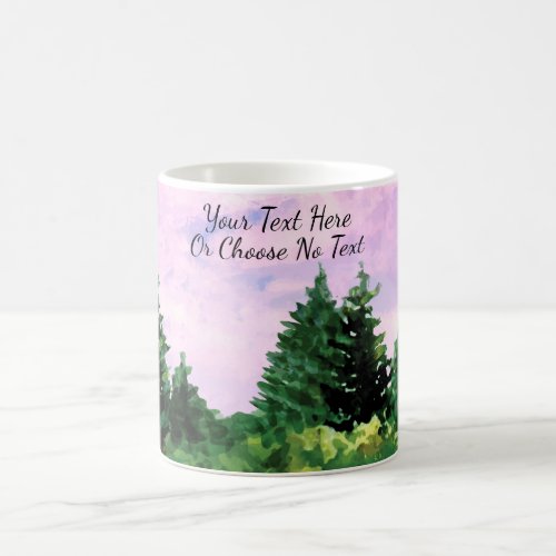 Camping Outdoors Watercolor Woods Sunset Trees Coffee Mug