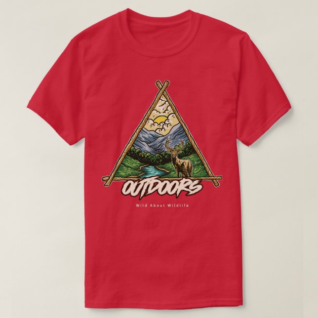 Camping Outdoors Wild About Wildlife hiking advent T-Shirt (Design Front)