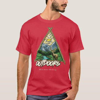 Camping Outdoors Wild About Wildlife hiking advent T-Shirt