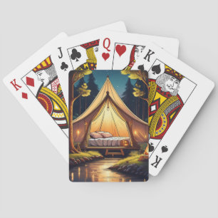 Camping Over a Stream Poker Cards