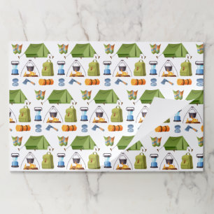 Camping Paper Placemats, Forest Hiking Table Mats